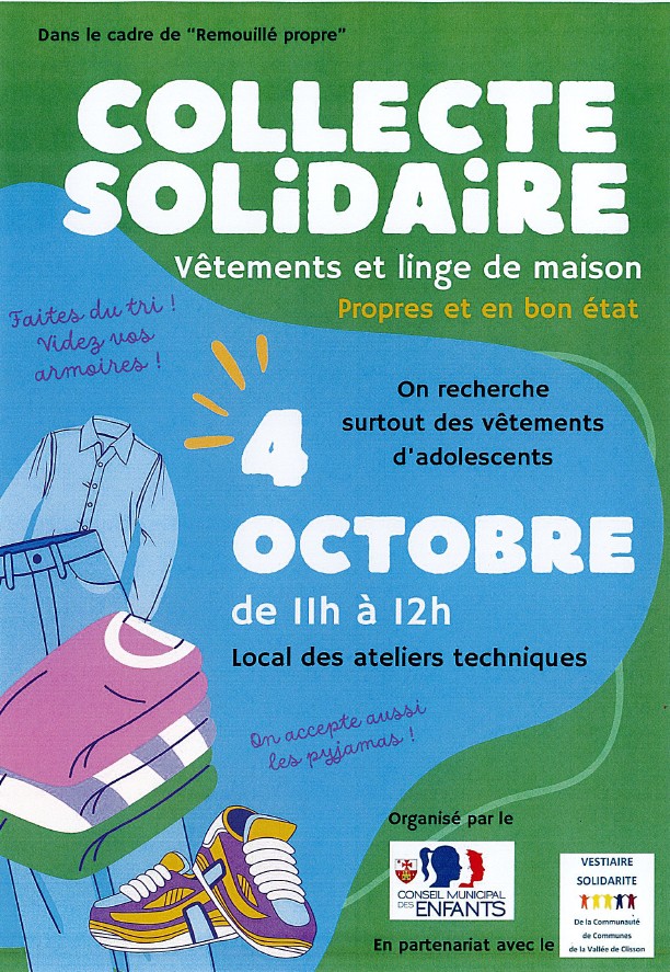 COLLECTE SOLIDAIRE - Dans le cadre de "Remouillé Propre"