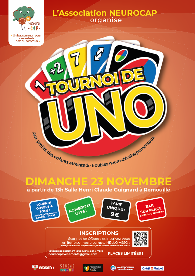 NEUROCAP - TOURNOIS DE UNO - Dimanche 23 Novembre - 13h