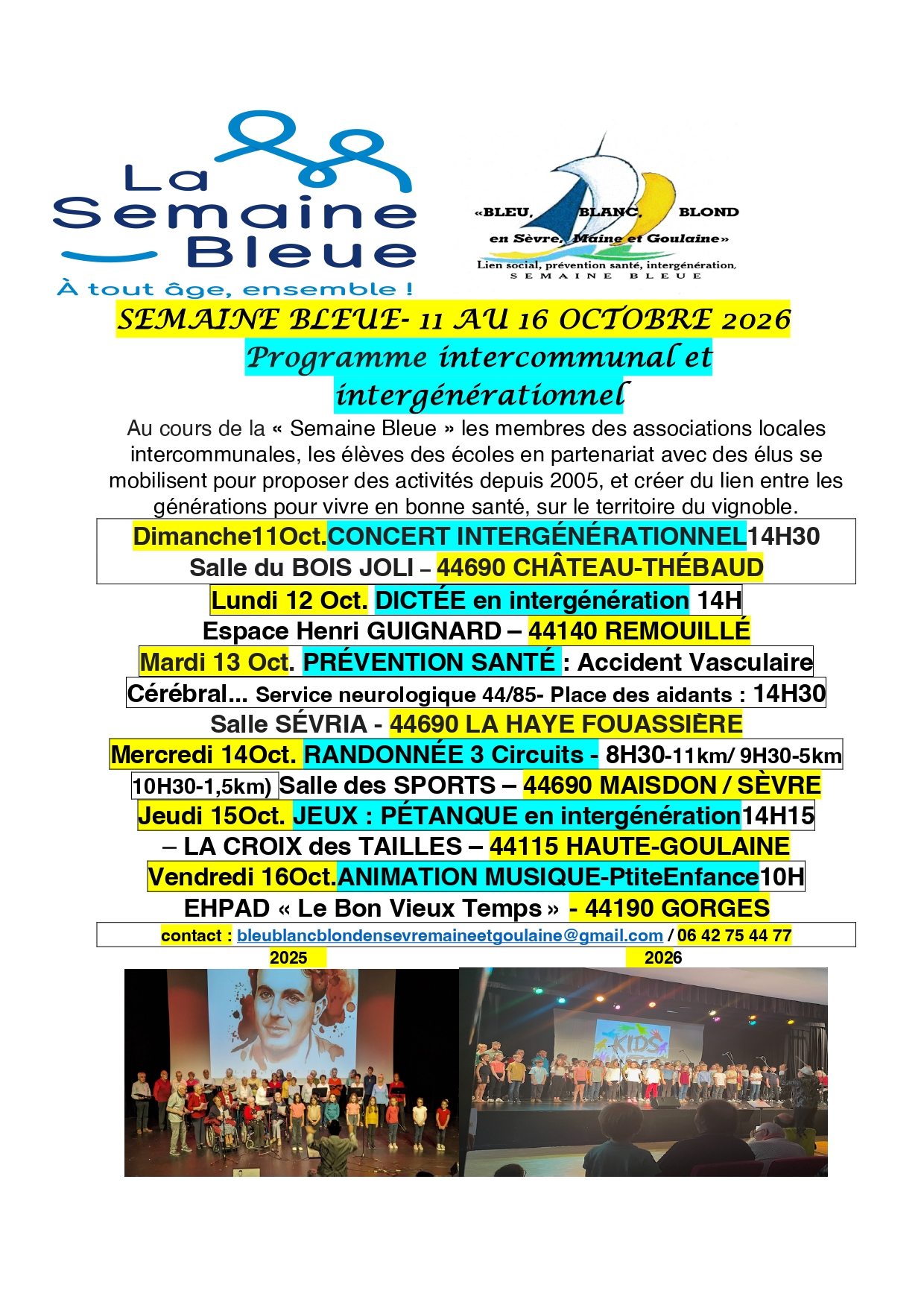 [SEMAINE BLEUE] Programme intercommunal et intergénérationnel