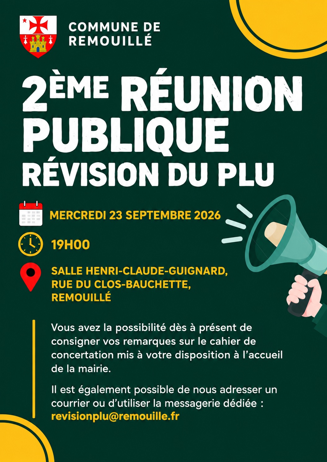 RÉVISION DU PLAN LOCAL D’URBANISME (PLU) DE LA COMMUNE DE REMOUILLÉ